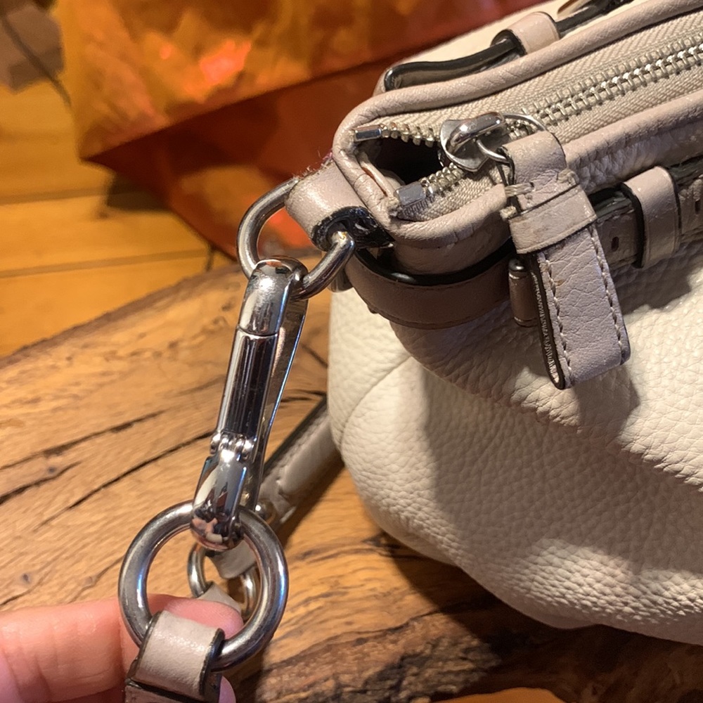 COACH MADISON SOPHIA PURSE IVORY CREAM WITH SNAKE PYTHON PRINT TRIM - Picture 7 of 14